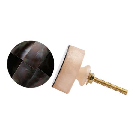 Cream Round Shell Resin Drawer Knob